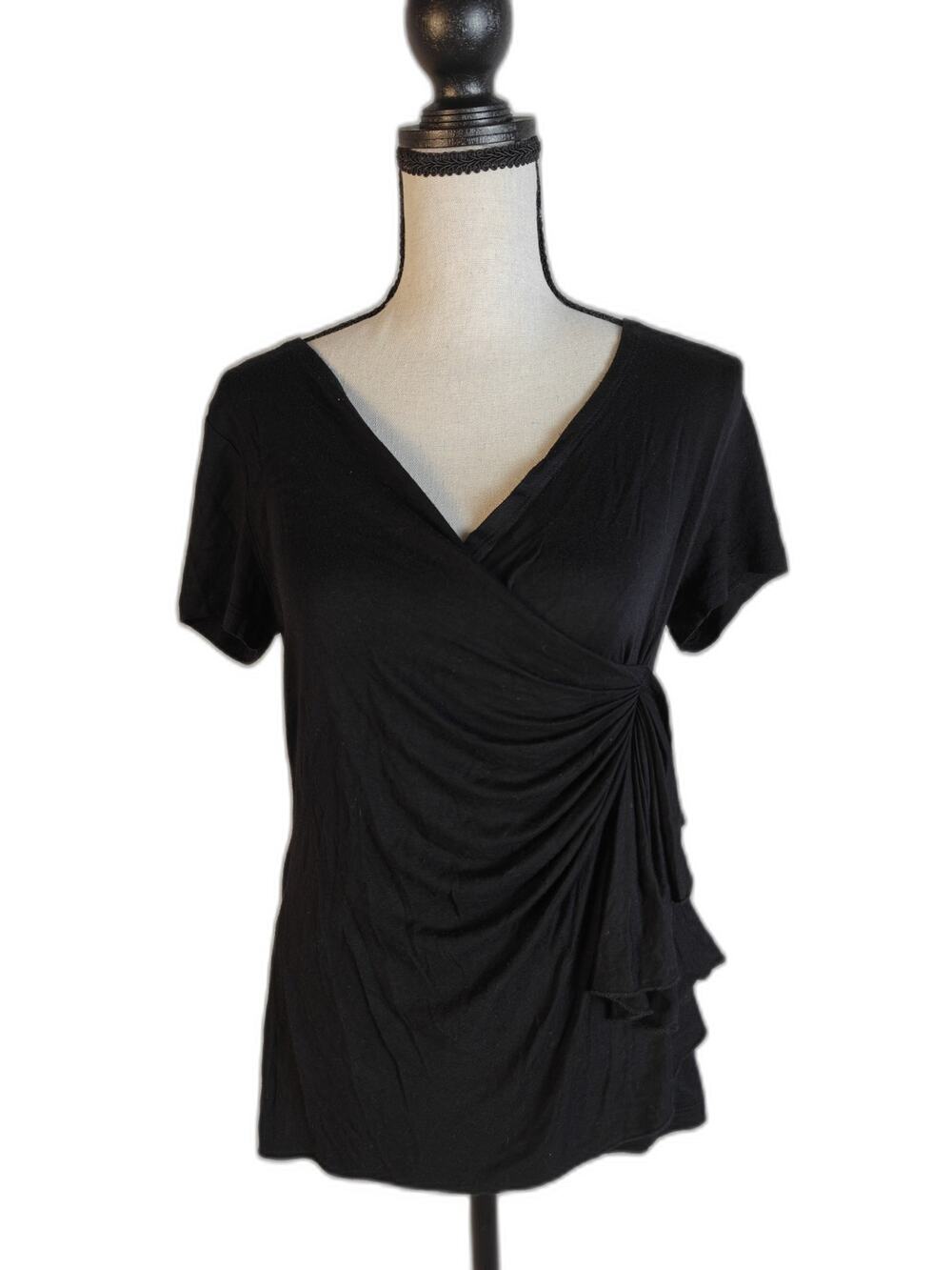Women's, Tahari, Wrap Top, Black, Size Unknown